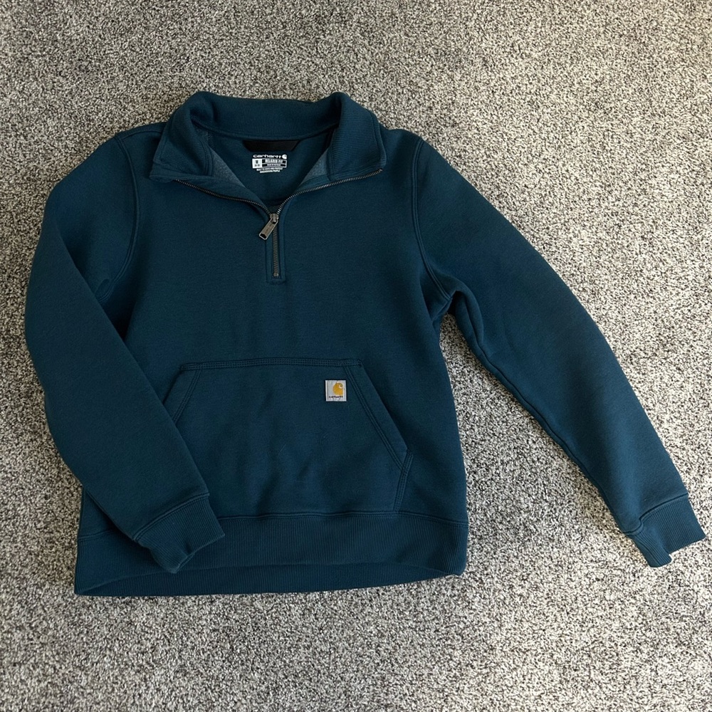 NWOT Blue Relaxed Fit 3/4 Zip Carhartt